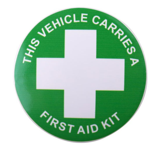 SELF ADHESIVE STICKER - THIS VEHICLE CARRIES A FIRST AID KIT