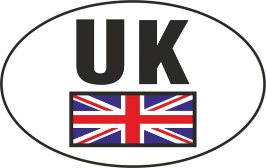 UK UNION JACK SMALL OVAL STICKER