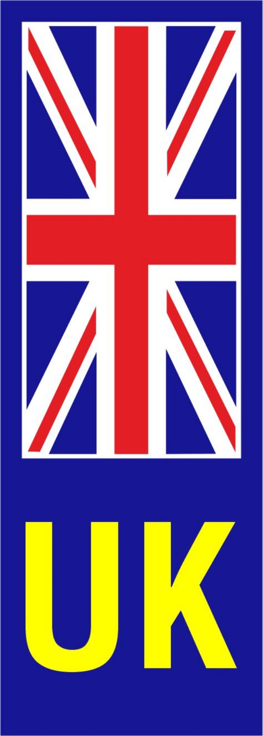UK UNION JACK NO PLATE YELLOW STICKER