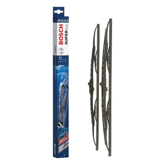 BOSCH WIPER - SUPERPLUS SPOILER BLADE SET 530/530 for Renault Clio, Chevrolet, Cadillac, Volvo, Land Rover, Volkswagen etc