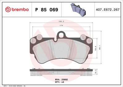 BREMBO BRAKE PAD FOR MERCEDES-BENZ/PORSCHE/VW, FRONT