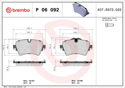 BREMBO BRAKE PAD FOR BMW/BMW (BRILLIANCE)/MINI, FRONT