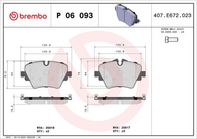 BREMBO BRAKE PAD FOR BMW/BMW (BRILLIANCE)/MINI/TOYOTA/ZINORO, FRONT