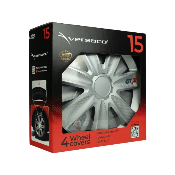 VERSACO GTX CARBON SILVER 15″ WHEEL TRIMS