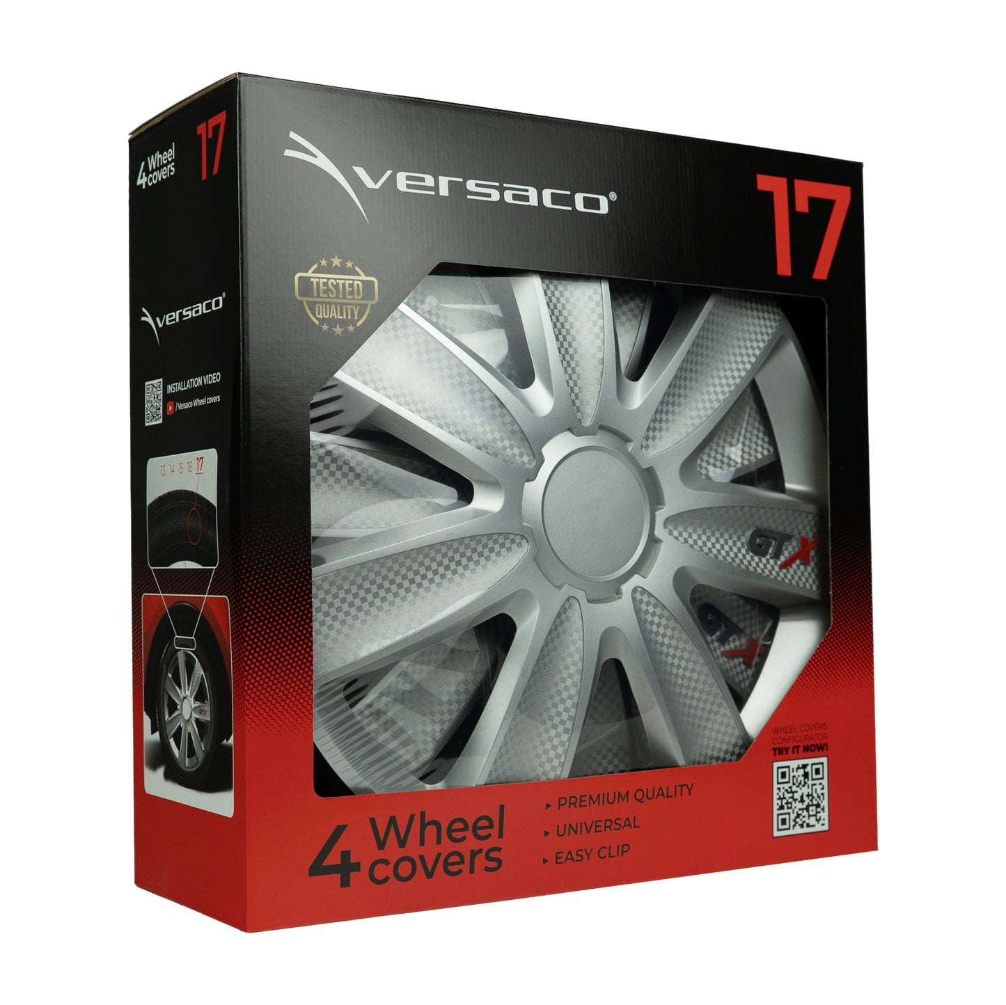 VERSACO GTX CARBON SILVER 17″ WHEEL TRIMS