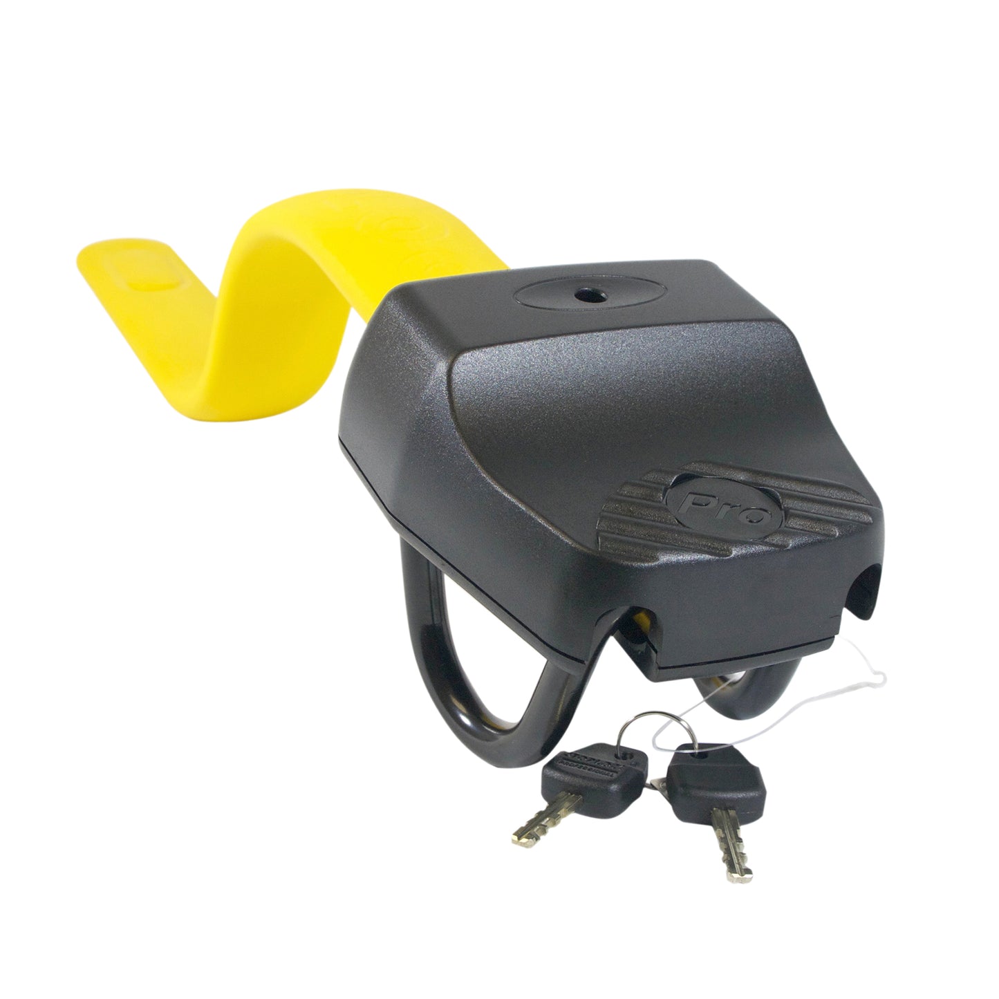 STOPLOCK PRO ELITE CAR STEERING WHEEL LOCK - SAFE SECURE HEAVY DUTY ANTI-THEFT BAR - UNIVERSAL FIT - INCLUDES 2 KEYS AND CARRY BAG, BLACK/YELLOW, 1 UNIT