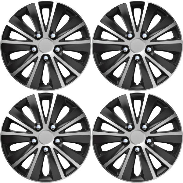 VERSACO RAPIDENC BLACK/SILVER 16″ WHEEL TRIMS - SET OF 4