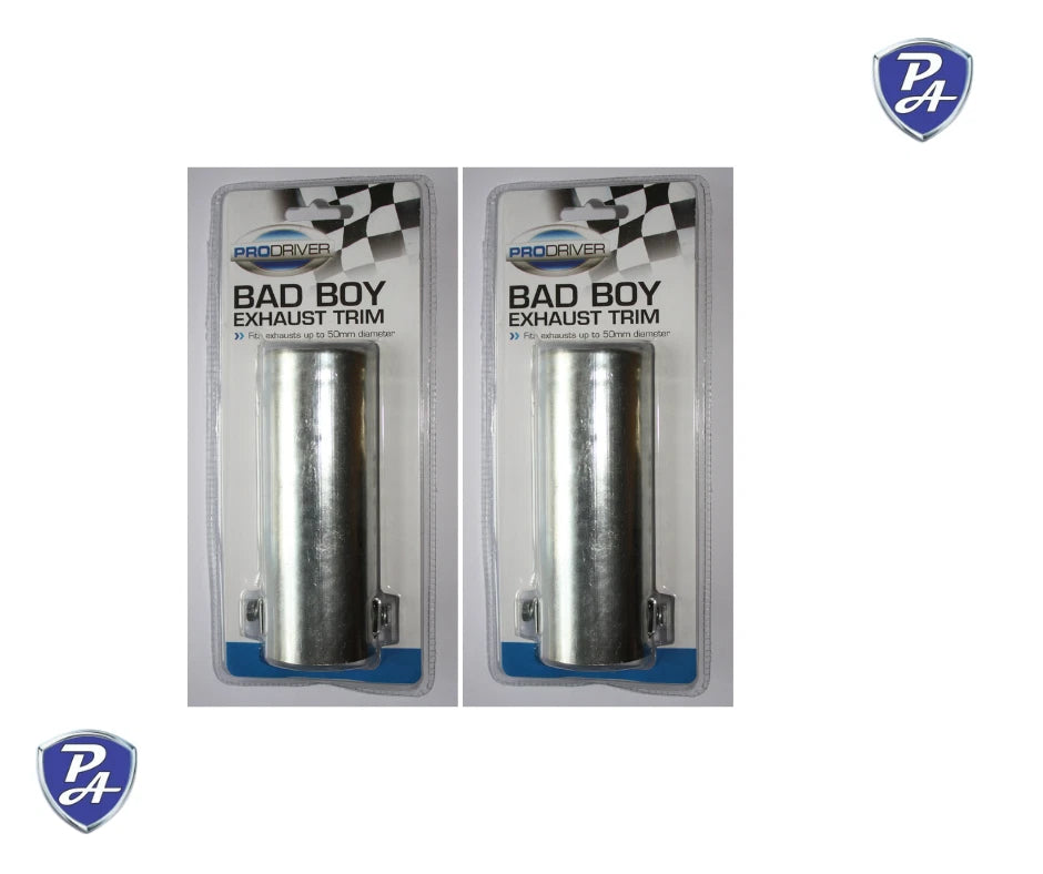PRODRIVER BAD BOY EXHAUST TRIM FITS UPTO 50MM DIAMETER - CHROME / STAINLESS STEEL EXHAUST TRIM