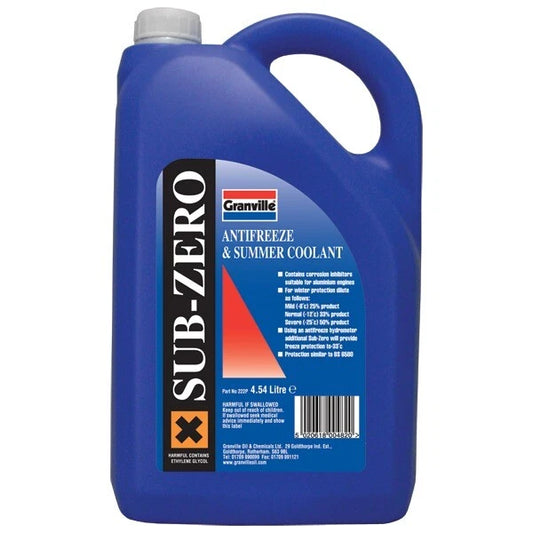 GRANVILLE SUB-ZERO BLUE ANTIFREEZE CAR MAINTENANCE - ANTIFREEZE COOLANT 4.5L