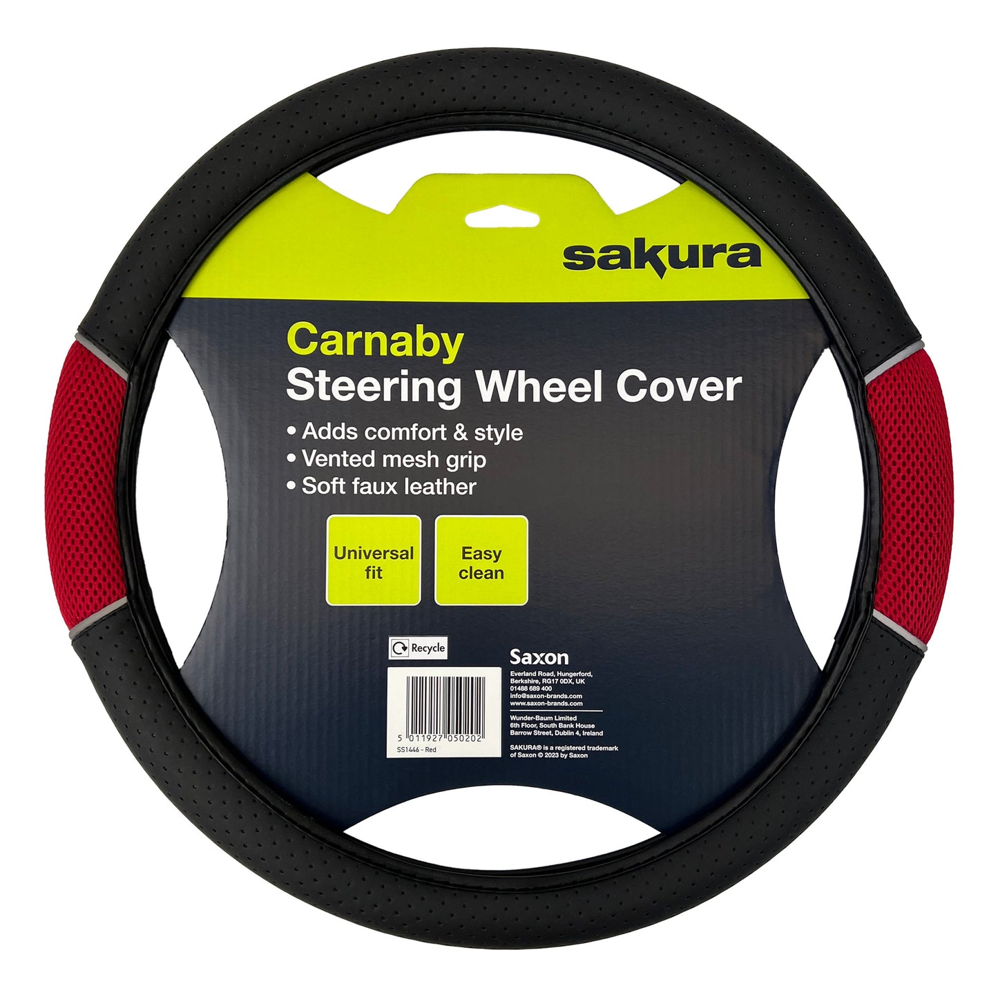 SAKURA CARNABY STEERING WHEEL COVER – RED
