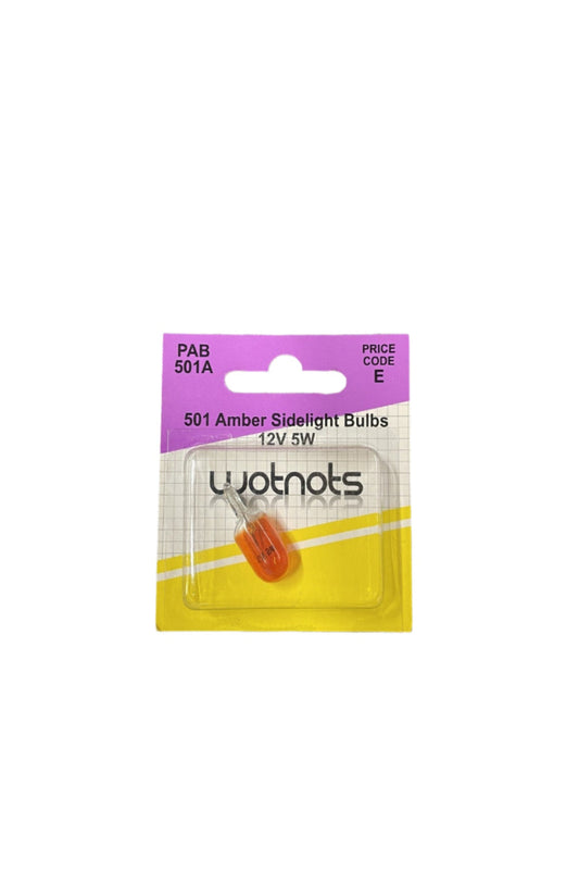 WOTNOTS 501 AMBER 12V 5W BULB