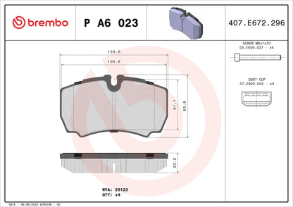 BREMBO BRAKE PAD FOR IVECO, REAR
