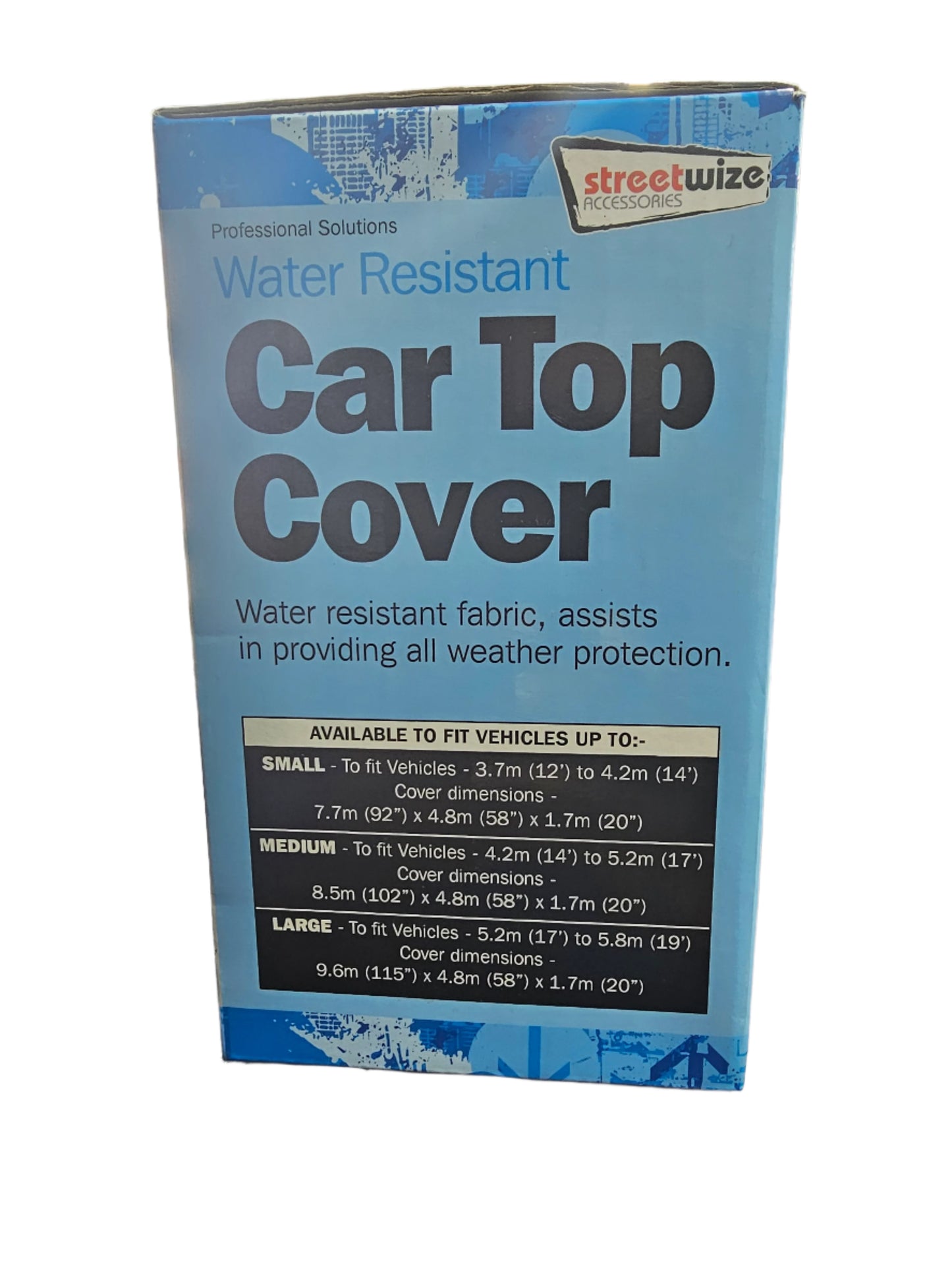 STREETWIZE WATER RESISTANT CAR COVER - SMALL