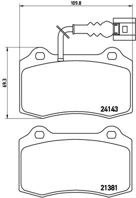 BREMBO BRAKE PAD FOR SEAT,  FRONT