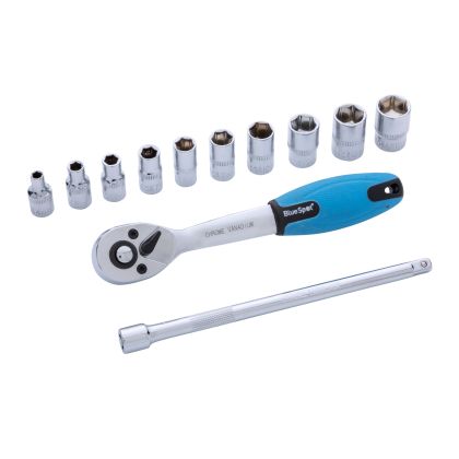 BLUE SPOT TOOLS 12 PCE 1/4" METRIC RATCHET & SOCKET SET (4-13MM) - 01504