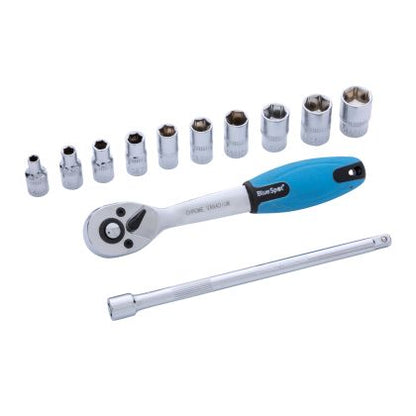 BLUE SPOT TOOLS 12 PCE 1/4" METRIC RATCHET & SOCKET SET (4-13MM) - 01504