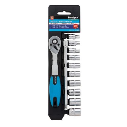 BLUE SPOT TOOLS 12 PCE 1/4" METRIC RATCHET & SOCKET SET (4-13MM) - 01504