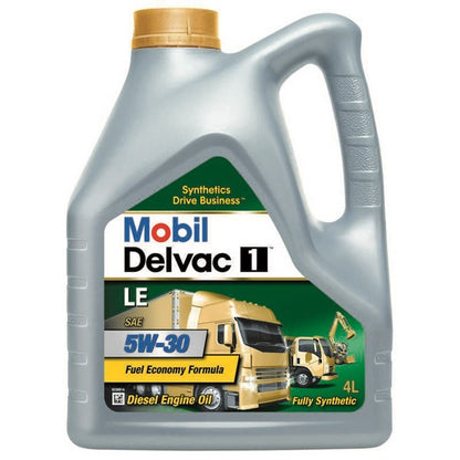 MOBIL DELVAC 1 LE FULLY SYNTHETIC ENGINE OIL 5W-30-4 LITRE