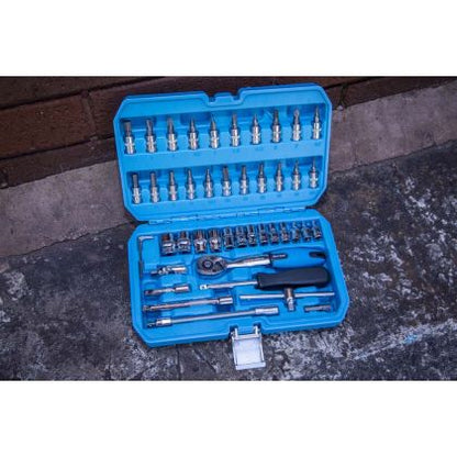 BLUE SPOT TOOLS 46 PCE 1/4" METRIC SOCKET SET (4-14MM)
