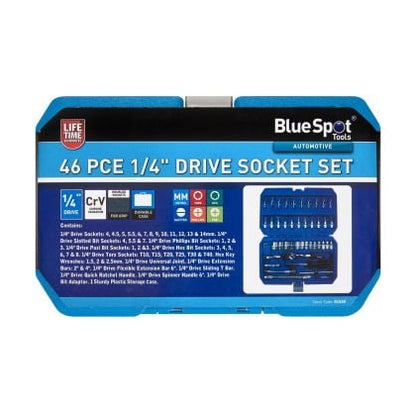 BLUE SPOT TOOLS 46 PCE 1/4" METRIC SOCKET SET (4-14MM)