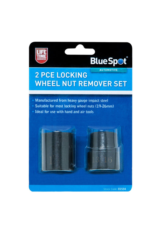 BLUE SPOT 2PCE LOCKING WHEEL NUT REMOVER SET