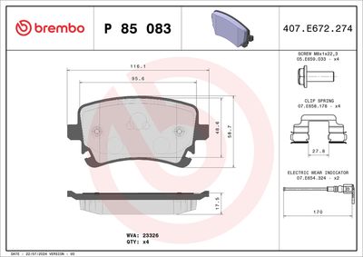 BREMBO BRAKE PAD FOR HONGQI/VW,  REAR