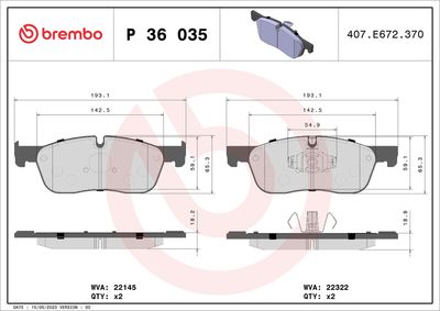BREMBO BRAKE PAD FOR JAGUAR/JAGUAR (CHERY)/LAND ROVER, FRONT