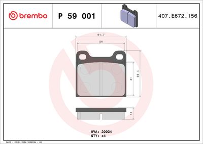 BREMBO BRAKE PAD FOR ALFA ROMEO/BEDFORD/BMW/LAMBORGHINI/MASERATI/MERCEDES-BENZ/OPEL/PORSCHE/SAAB/TALBOT/TRIUMPH/VW,  FRONT/REAR
