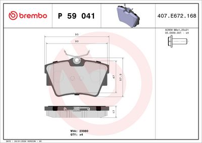 BREMBO BRAKE PAD FOR FIAT/MITSUBISHI/NISSAN/OPEL/RENAULT/VAUXHALL,  REAR