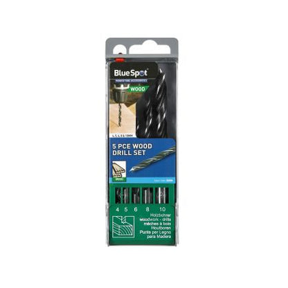 BLUE SPOT TOOLS 5 PCE WOOD DRILL SET (4-10MM)