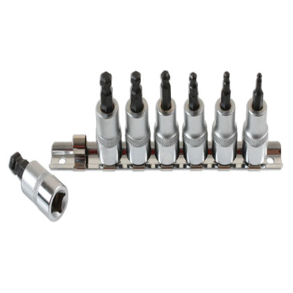 LASER BALL END HEX SOCKET BIT SET 3/8"D 7PC