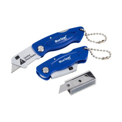 BLUE SPOT TOOLS 2 PCE MINI FOLDING KNIVES WITH BLADES