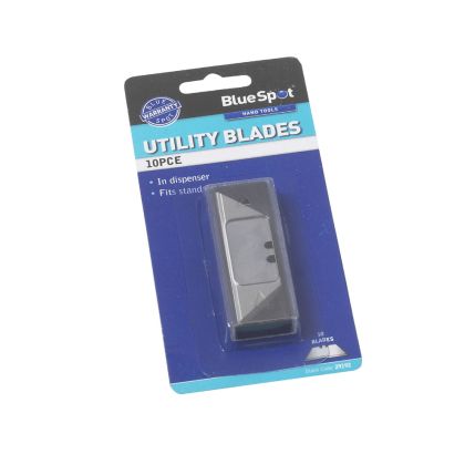 BLUE SPOT TOOLS 10 PCE UTILITY BLADES IN DISPENSER