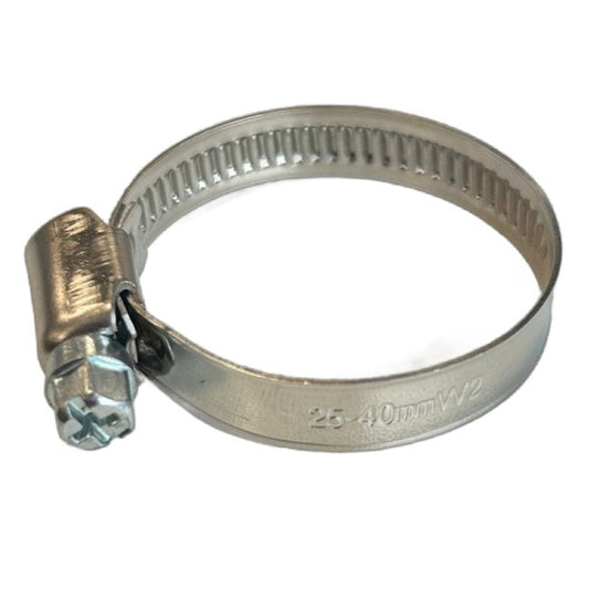 WOTNOTS STAINLESS STEEL HOSE CLIPS 25-40MM 2 PACK