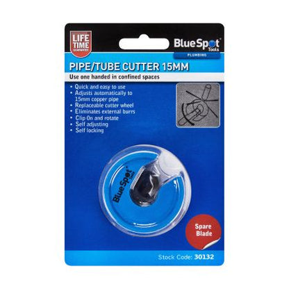 BLUE SPOT TOOLS 15MM PIPE AND TUBE CUTTER WITH EXTRA BLADE