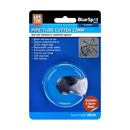 BLUE SPOT TOOLS 22MM PIPE AND TUBE CUTTER WITH EXTRA BLADE