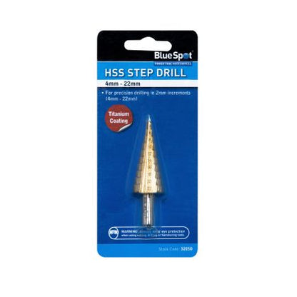 BLUE SPOT TOOLS HSS STEP DRILL (4-22MM)