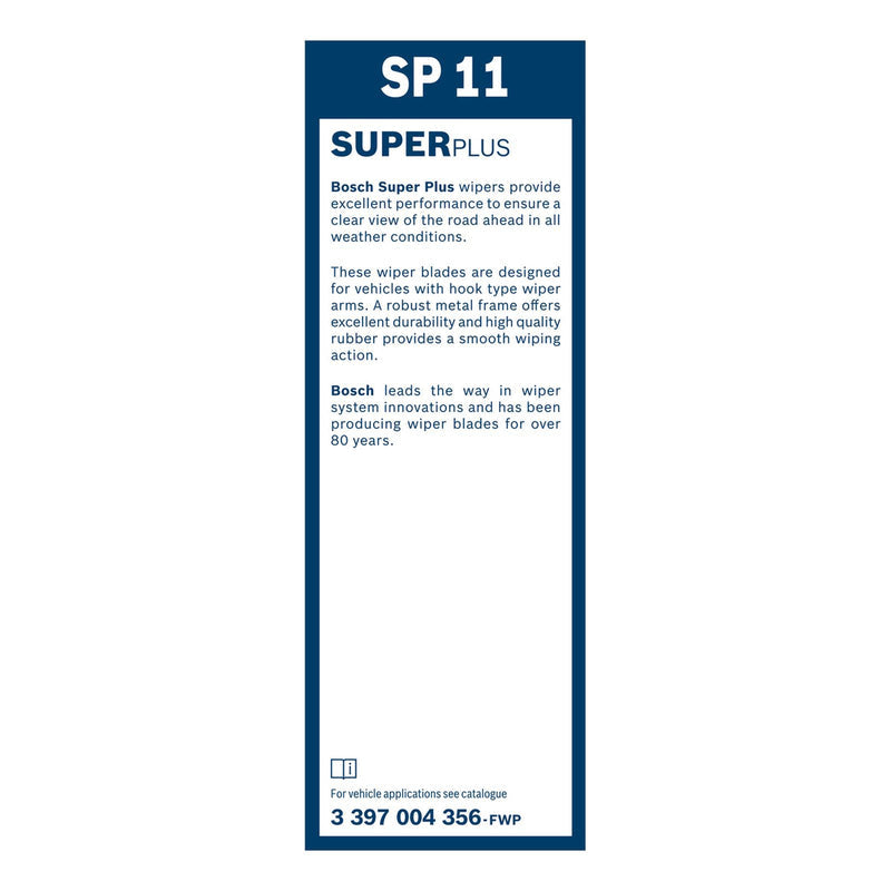 BOSCH WIPER - SUPERPLUS STD BLADE FRONT/REAR 280 for Nissan Juke CVTC - 1.6 - 10-19 etc