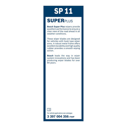 BOSCH WIPER - SUPERPLUS STD BLADE FRONT/REAR 280 for Nissan Juke CVTC - 1.6 - 10-19 etc