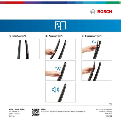 BOSCH WIPER - SUPERPLUS SPECIAL BLADE REAR 340 for Audi A3 Sportback TDi - 2.0 - 04-13 etc