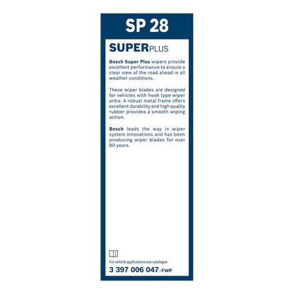 BOSCH WIPER - SUPERPLUS STD BLADE 700 for Toyota Corolla VVTi Hybrid - 1.8 - 19- etc