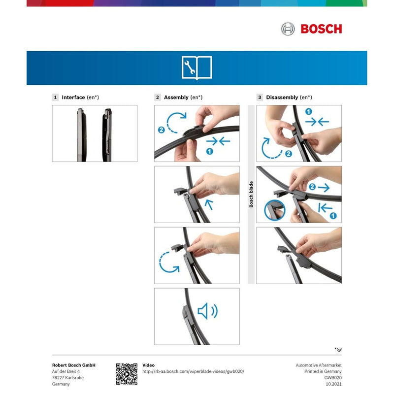 BOSCH WIPER - AEROTWIN RF FLAT BLADE 700 for Toyota Yaris VVTi - 1.3 - 11-17 etc