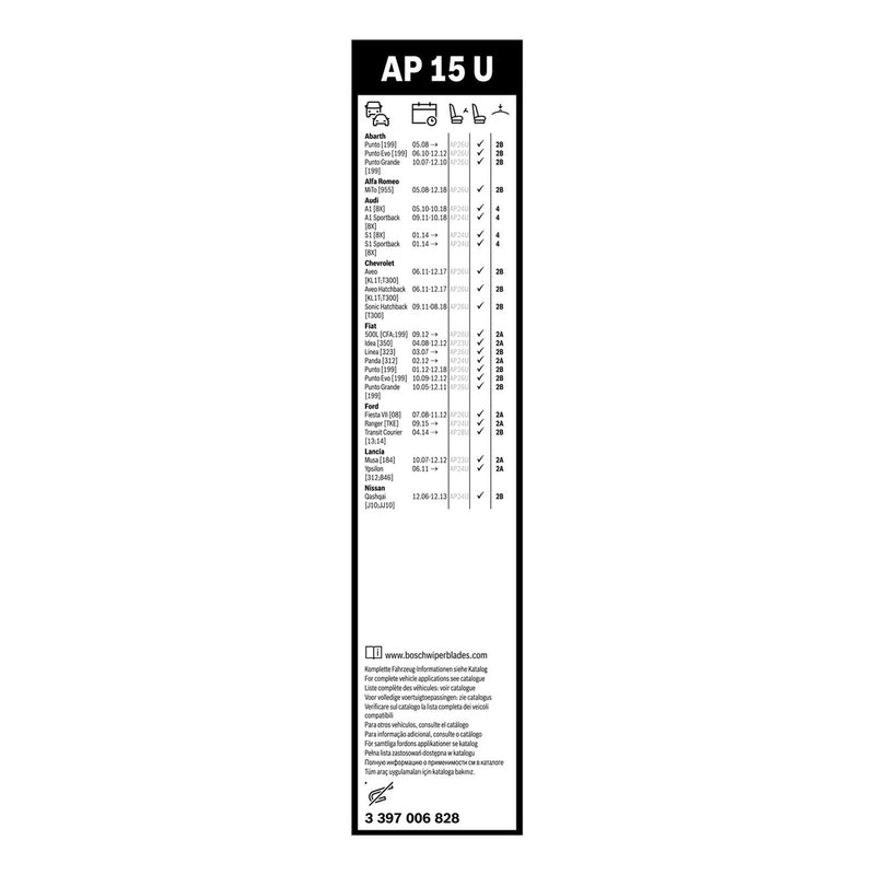 BOSCH WIPER - AEROTWIN PLUS FLAT BLADE 380 for Ford Fiesta - 1.2 - 08-17 etc