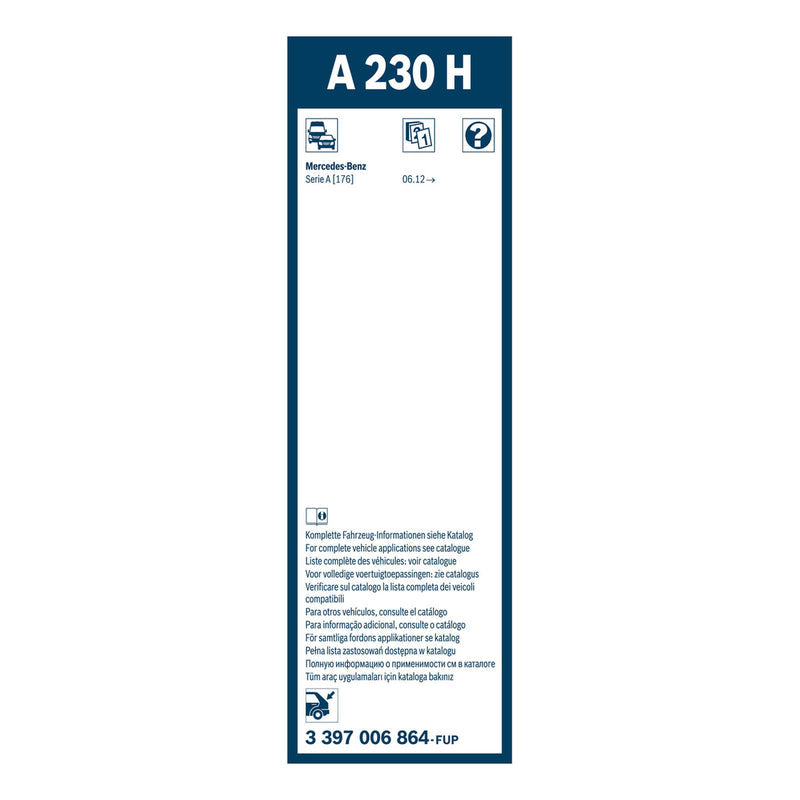 BOSCH WIPER - AEROTWIN FLAT BLADE REAR 240 for Mercedes-Benz A A180 CDi,CDi BlueEFFICIENCY - 1.5 - 12-18 etc