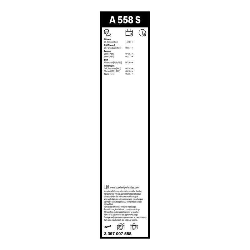 BOSCH WIPER - AEROTWIN FLAT BLADE SET 700/400 for Peugeot 3008 PureTech 130,THP - 1.2 - 16- etc