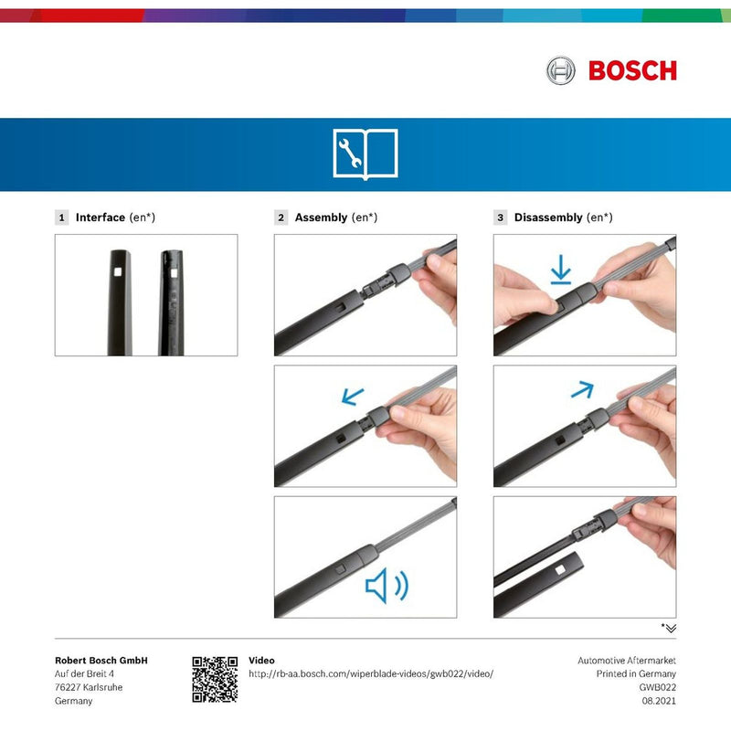 BOSCH WIPER - AEROTWIN FLAT BLADE REAR 250 for VW Up! - 1.0 - 11-20 etc