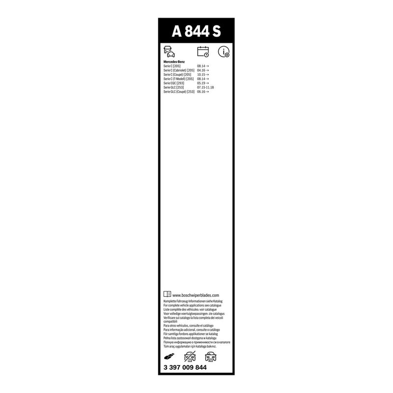 BOSCH WIPER - AEROTWIN FLAT BLADE SET 550/550 for Mercedes-Benz C C220 BlueTec - 2.2 - 13-18 etc