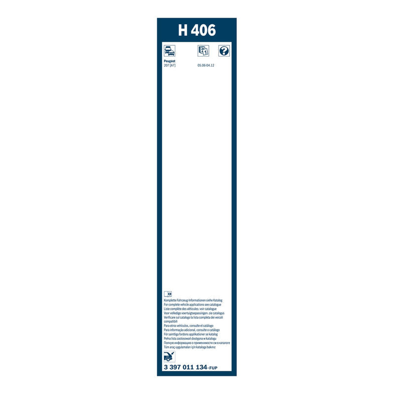 BOSCH WIPER - SUPERPLUS PLASTIC BLADE REAR 400 for Peugeot 207 - 1.4 - 08-15 etc