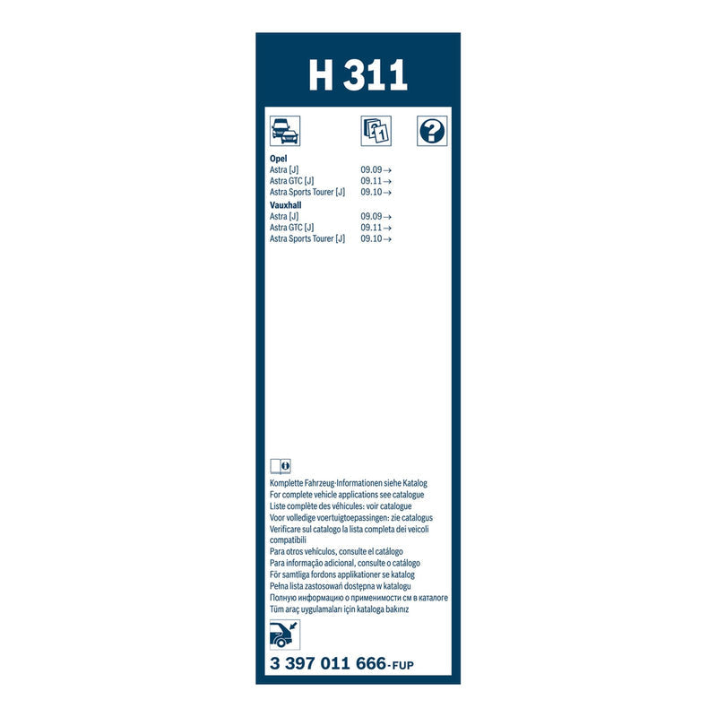 BOSCH WIPER - SUPERPLUS PLASTIC BLADE REAR 300 for Vauxhall Astra ECOTEC - 1.6 - 10-15 etc