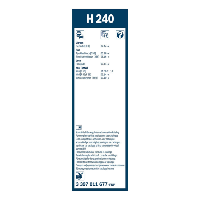 BOSCH WIPER - SUPERPLUS PLASTIC BLADE REAR 240 for Mini Cooper - 1.5 - 13- etc